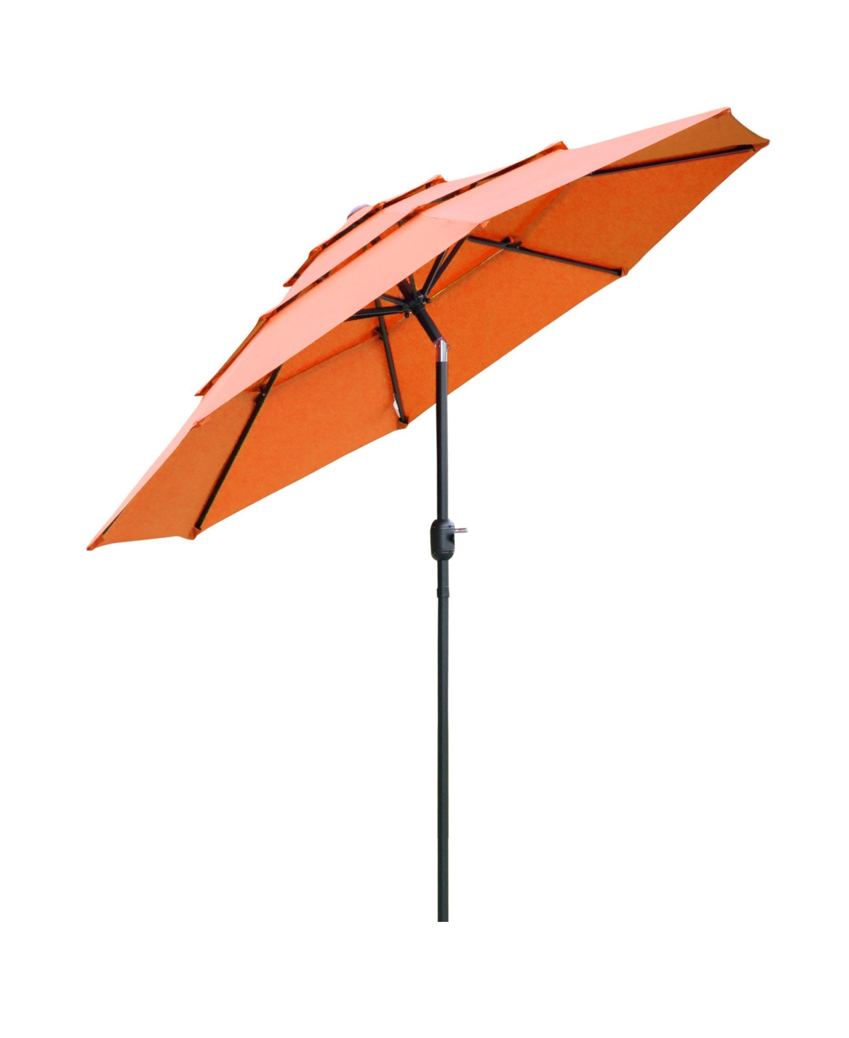 104.25" 3-Tier Patio Umbrella, Outdoor Market Umbrella with Crank and Push Button Tilt for Deck, Backyard and Lawn, Orange - Orange