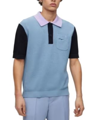 Hugo Boss - Men's Straa_1 Oversized-Fit Colorblocked Pocket Polo Shirt