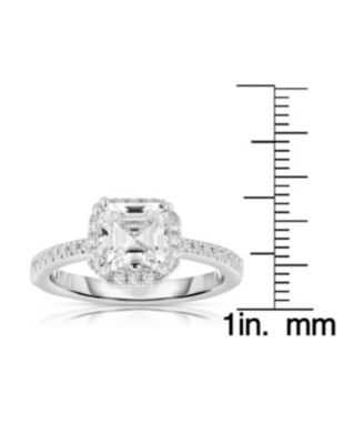Sterling Silver Asscher-cut Cubic Zirconia Ring