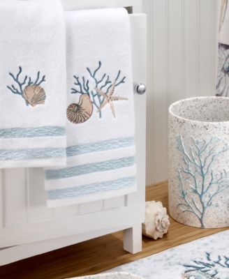 Coastal Terrazzo Embroidered Cotton Hand Towel, 16" x 30"