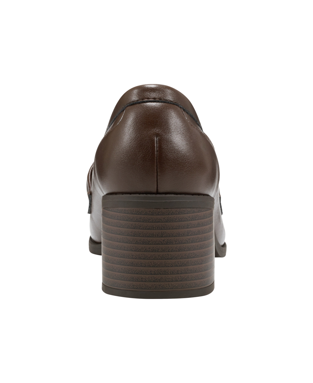 Bandolino Women's Mayble Block Heel Hardware Detail Loafers - Dark Brown - Faux Leather - Polyurethane