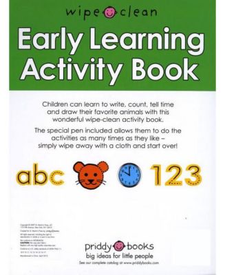 Wipe Clean Early Learning Activity Book by Roger Priddy