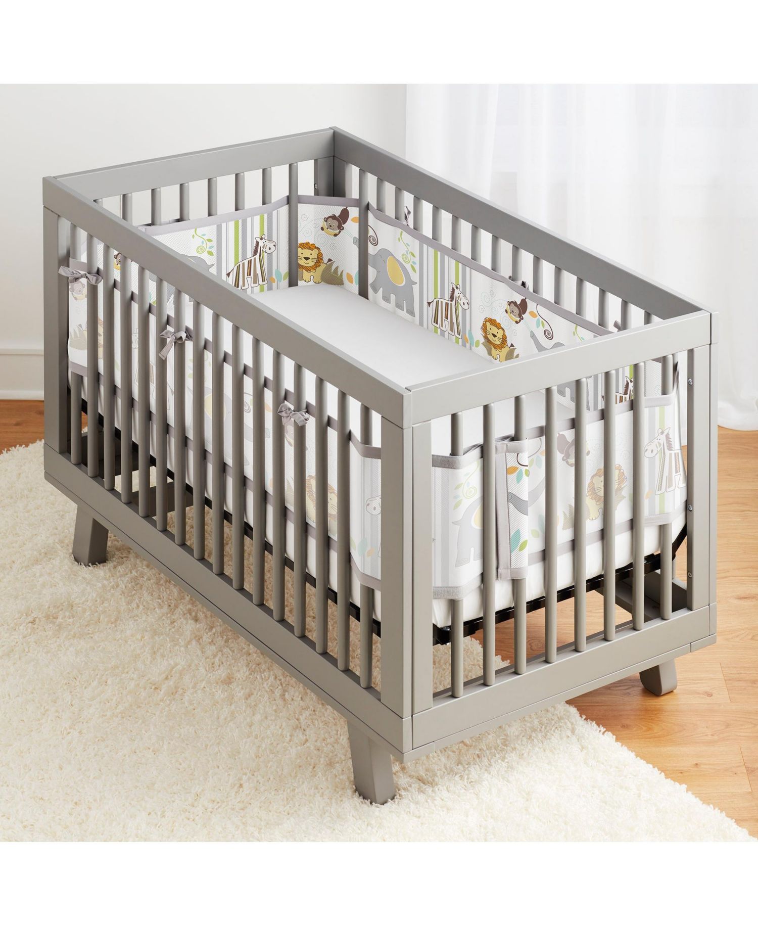 Breathable Mesh Liner for Full-Size Cribs, Classic 3mm Mesh (Size 4FS Covers 3 or 4 Sides)