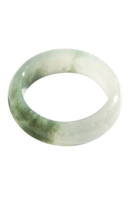 Koi — Mottled green jade ring - Green
