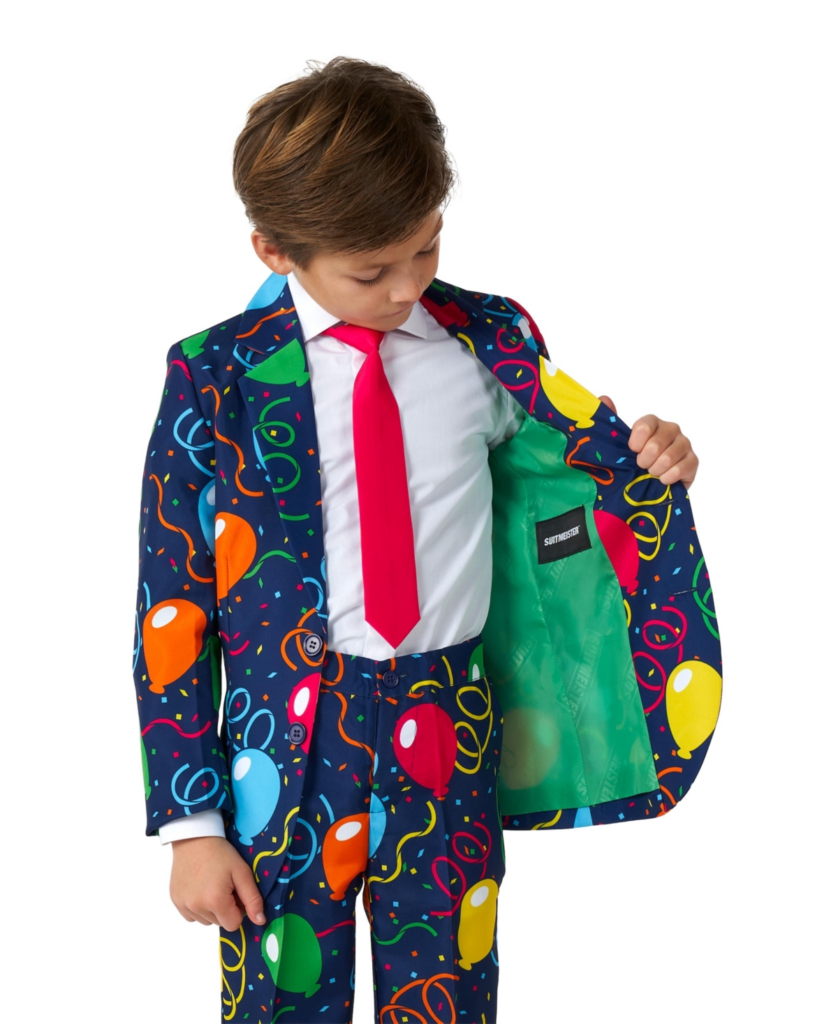 Suitmeister Big Boys Confetti Balloons Button Closure Suit Set