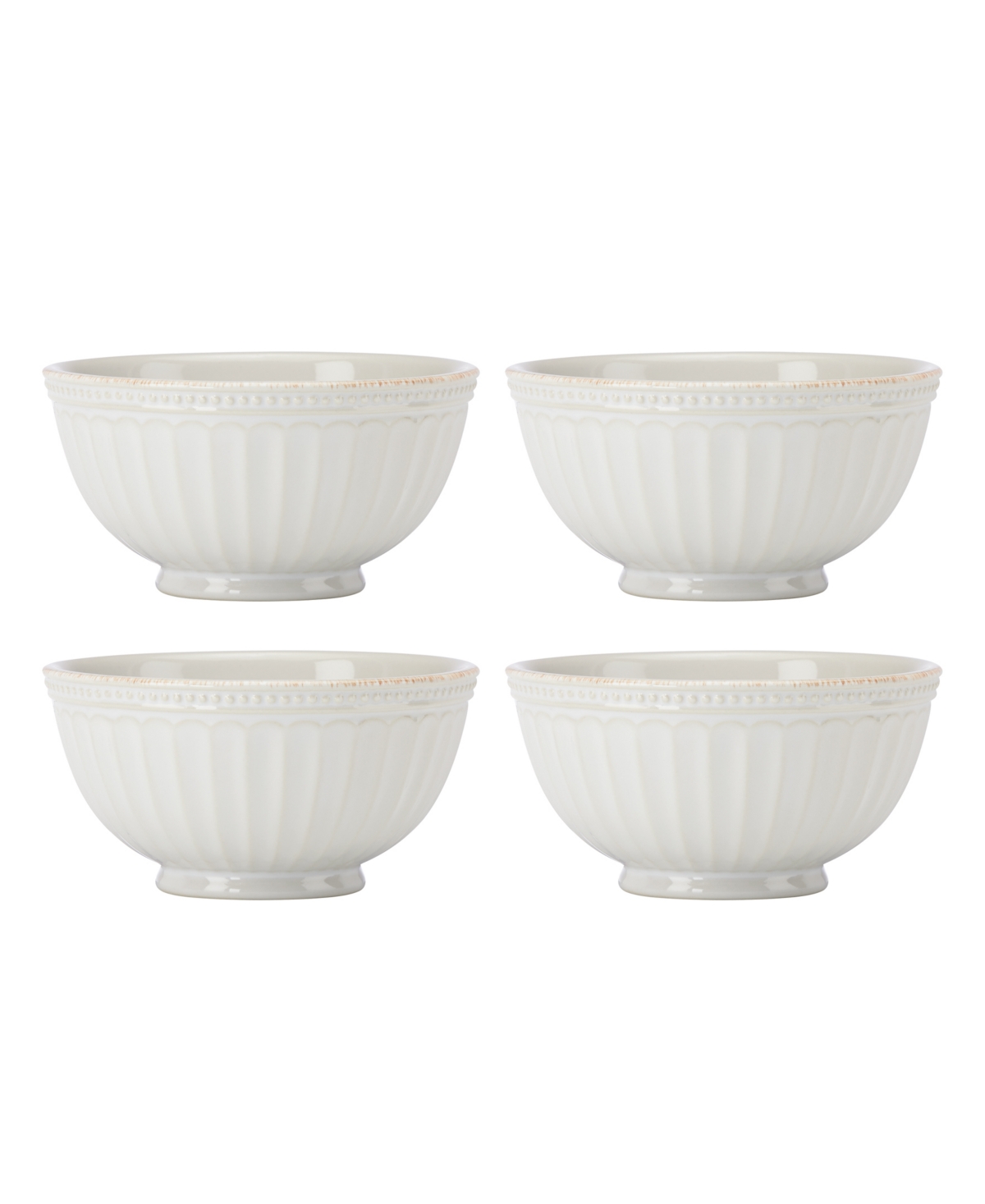 Lenox French Perle Groove All-purpose Bowls, Set Of 4 In White