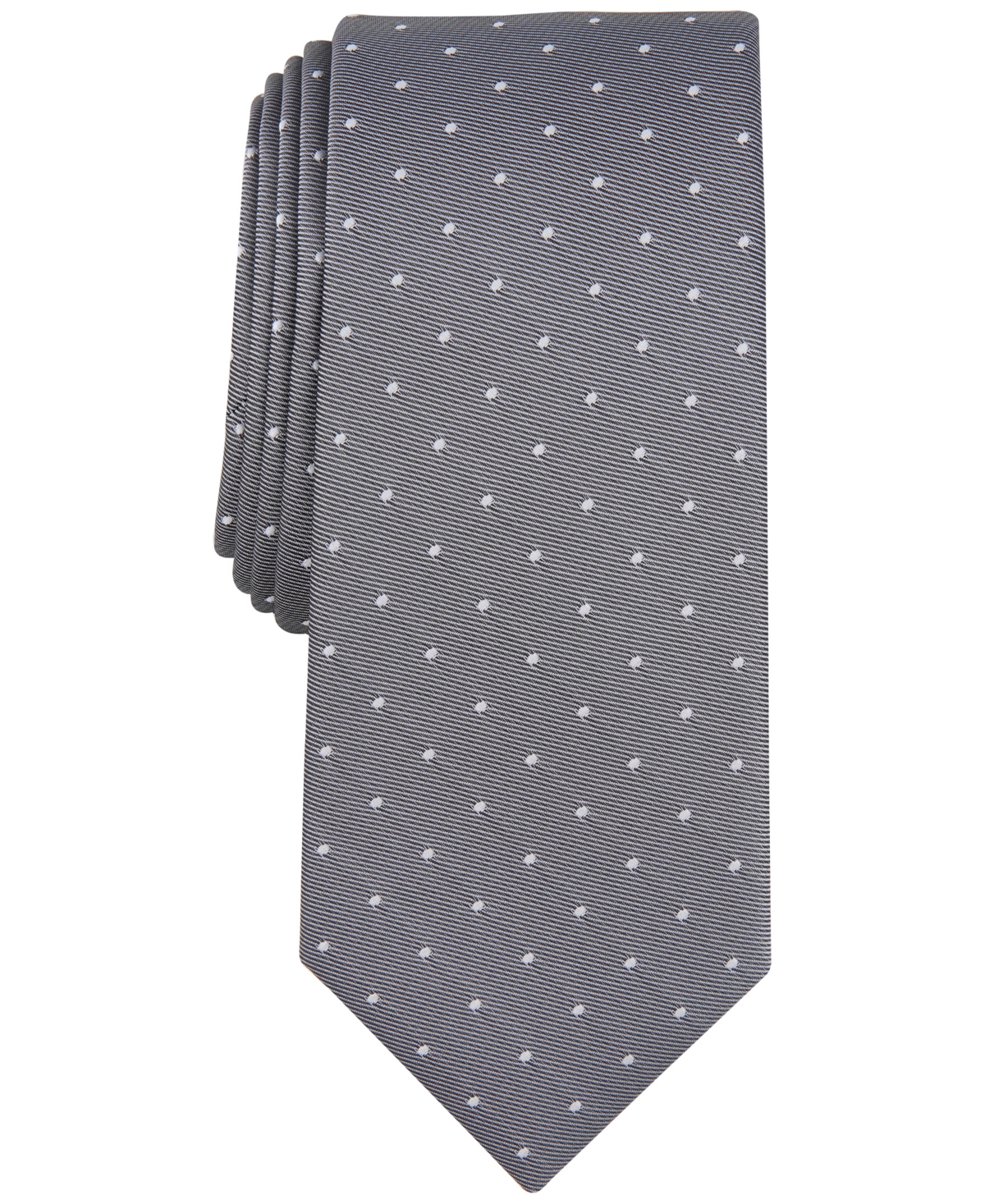 Alfani Men's Utopia Dot Tie, Created For Macy's In Silver