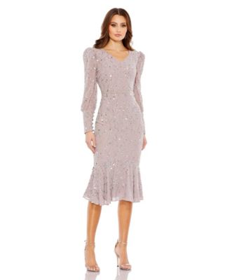 midi trumpet dress with sleeves Blue Crochet Sweater Dress - Trumpet Hem Dress - Mermaid Dress
