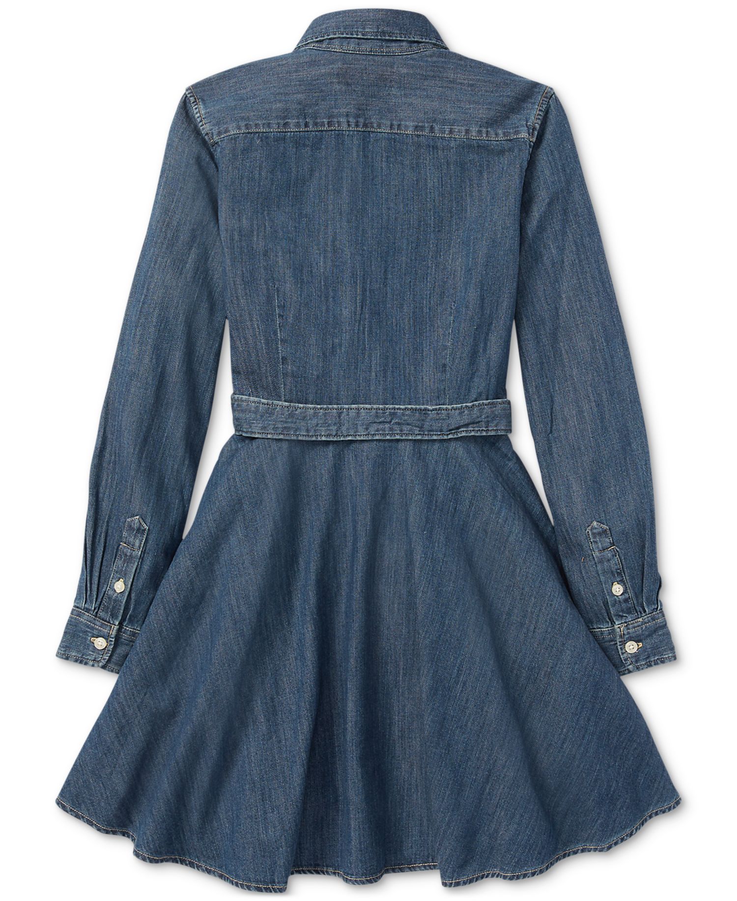 Toddler and Little Girls Belted Cotton Chino Shirtdress