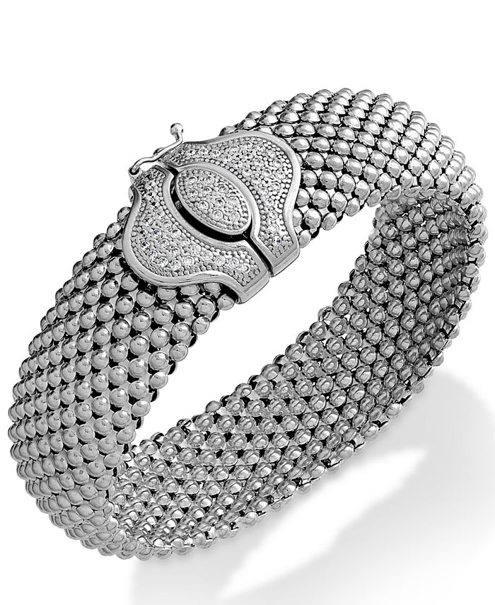 Macy's - Diamond Textured Bracelet in Sterling Silver (1/2 ct. t.w.)