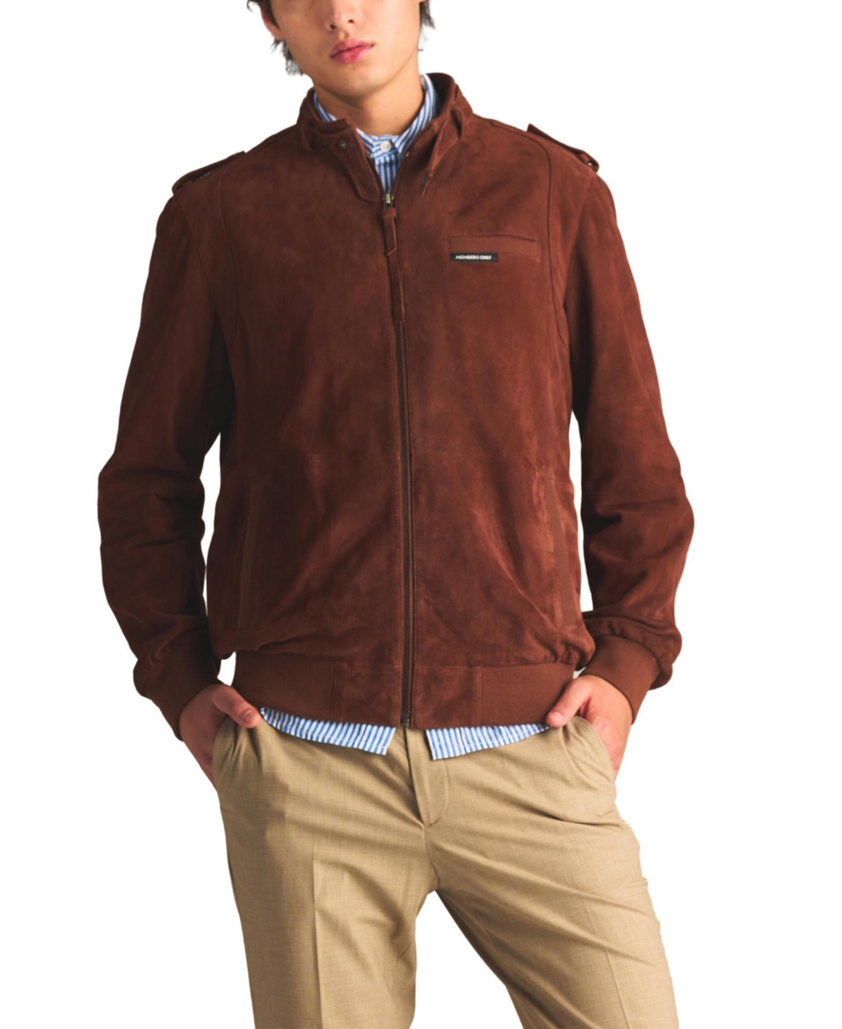 Men's Soft Suede Leather Iconic Jacket - Chamois