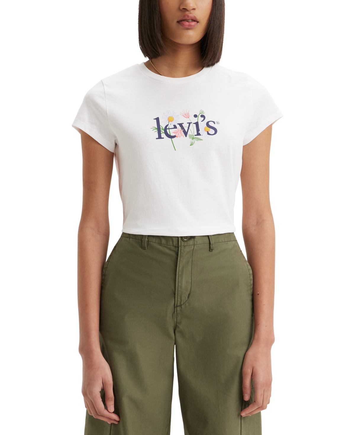 Levi's Women's Graphic Authentic Cotton Short-sleeve T-shirt In Bright White