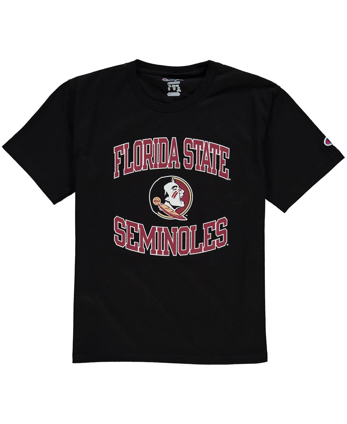 Shop Champion Big Boys  Black Florida State Seminoles Circling Team Jersey T-shirt