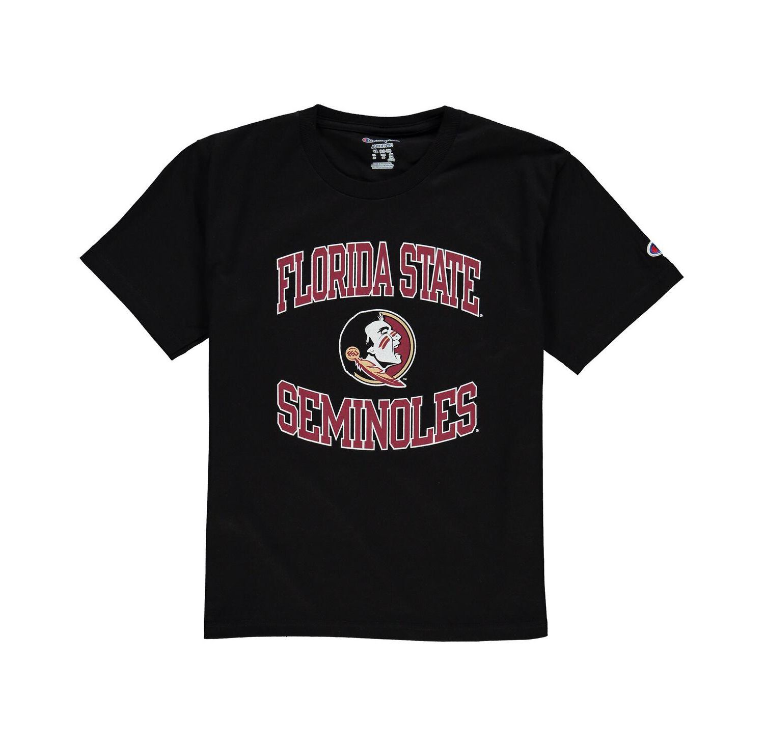 Big Boys Black Florida State Seminoles Circling Team Jersey T-shirt