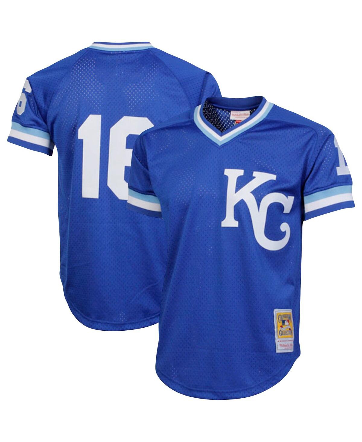 Men's Mitchell & Ness Bo Jackson Royal Kansas City Royals Cooperstown Collection Big and Tall Mesh Batting Practice Jersey - Royal