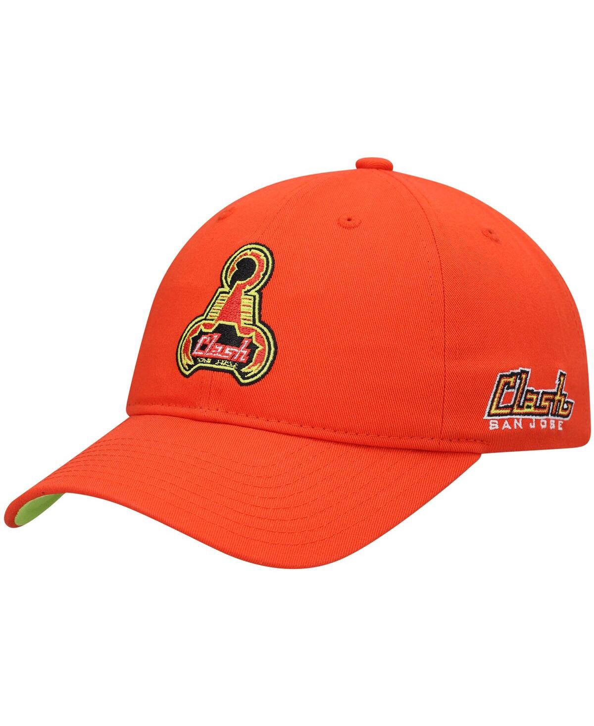 Shop Mitchell & Ness Men's  Orange San Jose Clash Adjustable Hat