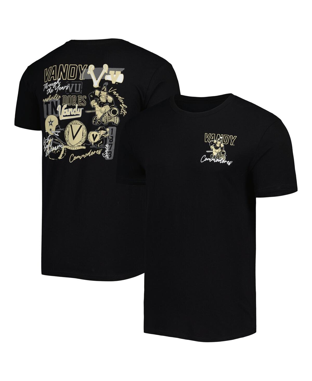 Shop Image One Men's Black Vanderbilt Commodores Vintage-like College Vault Through The Years Two-hit T-shirt
