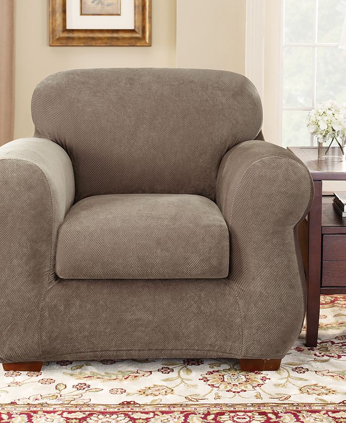 Sure Fit Stretch Pique 2 Piece Chair Slipcover Macy s