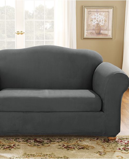 Sure Fit Stretch Suede Box Cushion Loveseat Slipcover Reviews