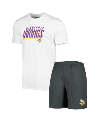 Concepts Sport Men's Charcoal, White Minnesota Vikings Downfield T