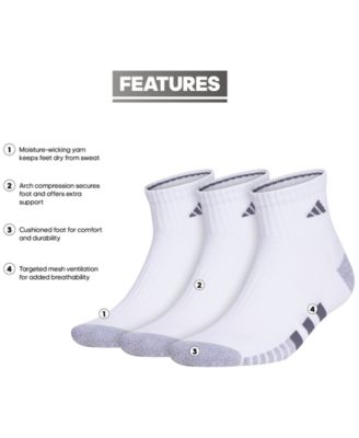 Men's 3-pk. Cushioned Quarter Logo Socks