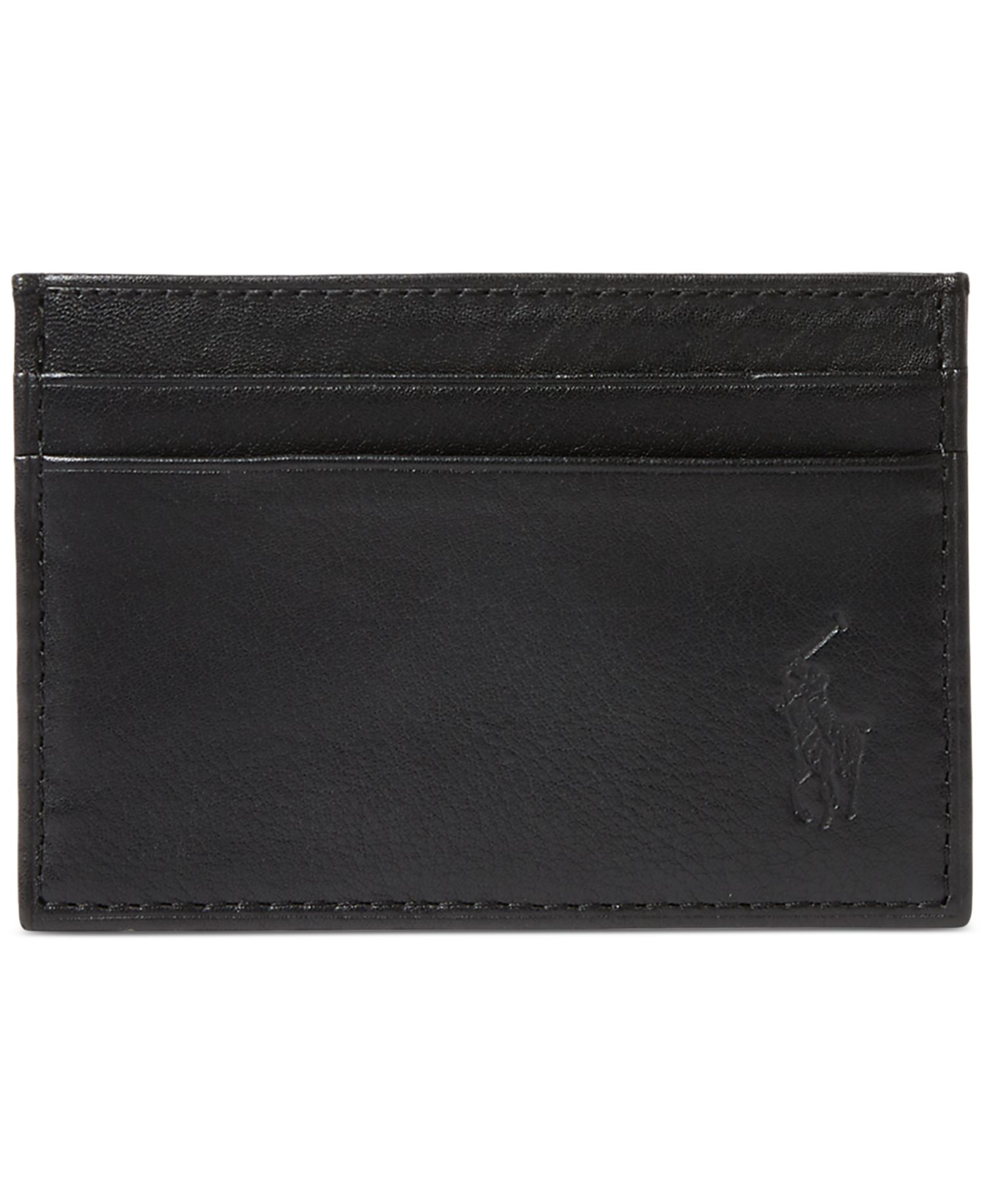 Men's Pebbled Leather Card Case & Money Clip