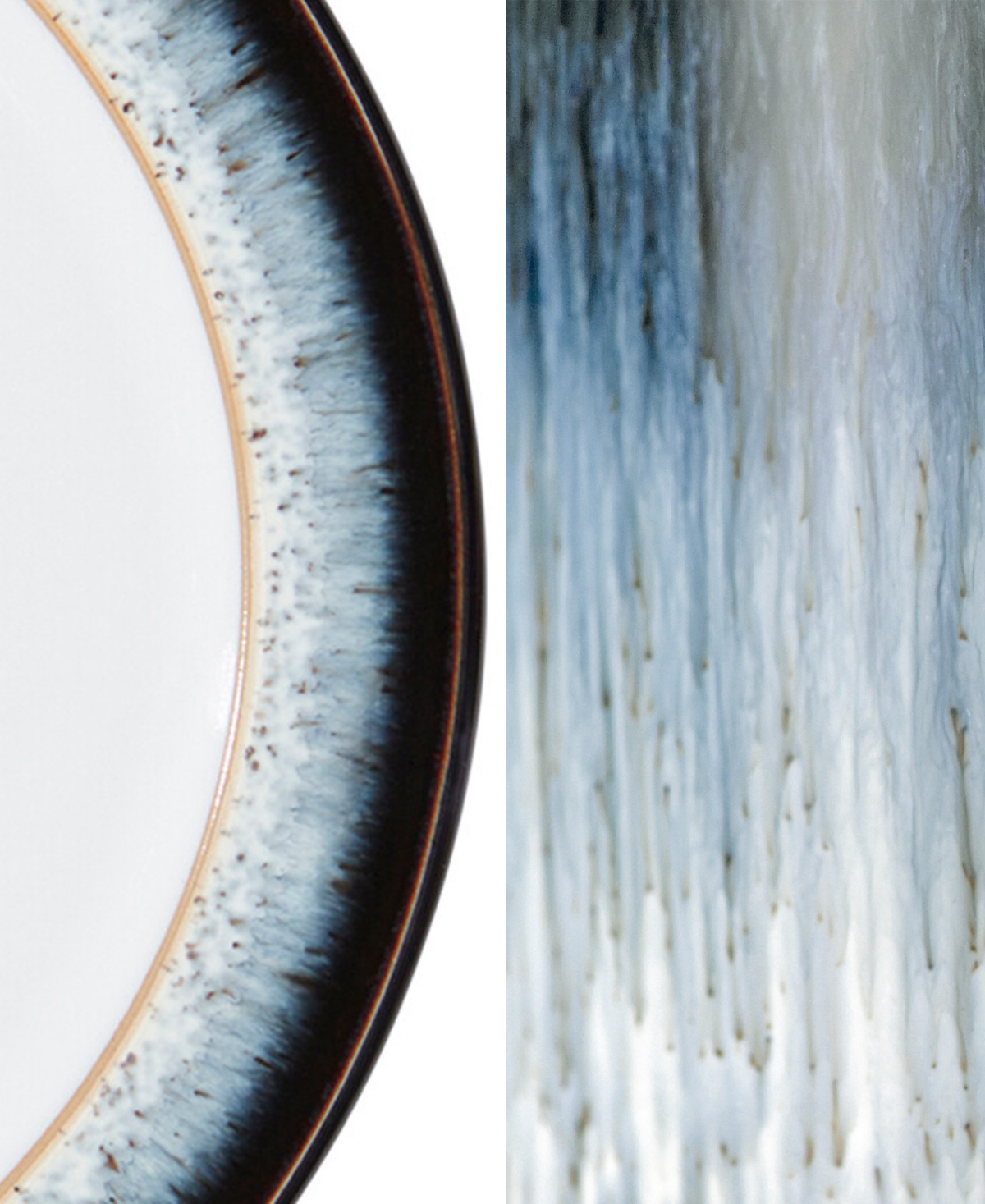 Halo Set of 4 Wide Rimmed Plates - Blue - Black