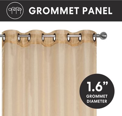 Montauk Accents 2 Piece Grommet Top Summery Sheer Voile Window Curtain Panels For Extra Long & Taller Windows