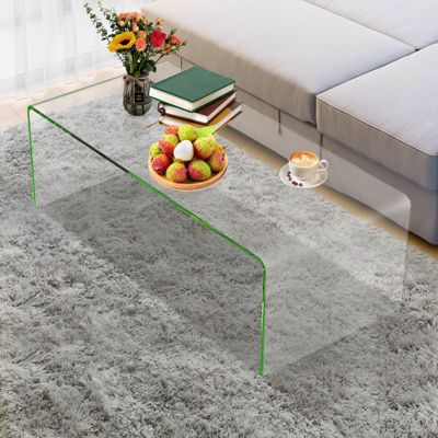 Tempered Glass Coffee Table Accent Cocktail Side Table Living Room Furniture