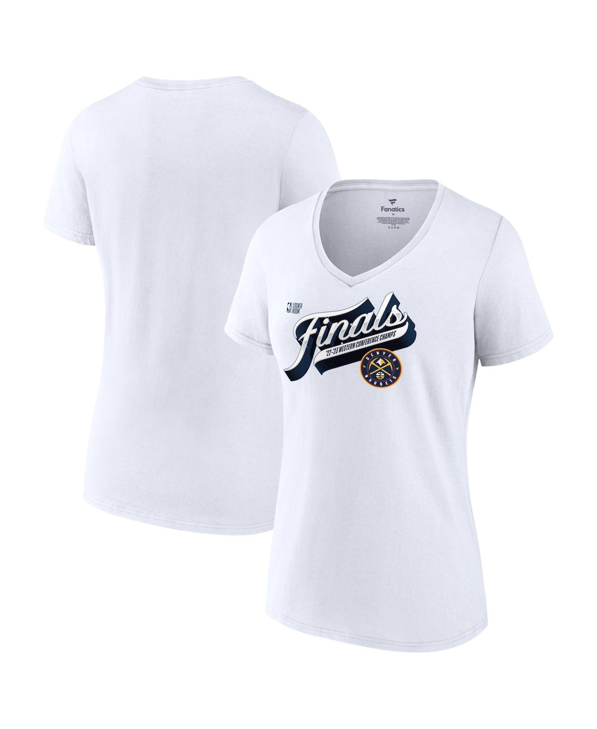 Fanatics Women's  White Denver Nuggets 2023 Western Conference Champions Locker Room Plus Size V-neck In White