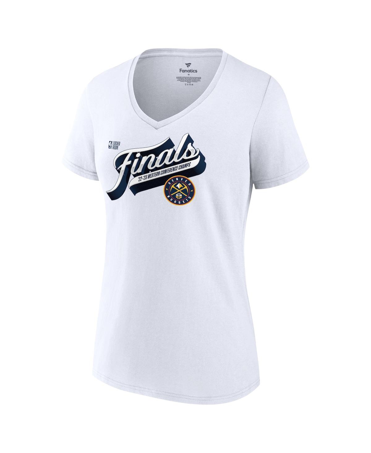 Fanatics Women's  White Denver Nuggets 2023 Western Conference Champions Locker Room Plus Size V-neck In White