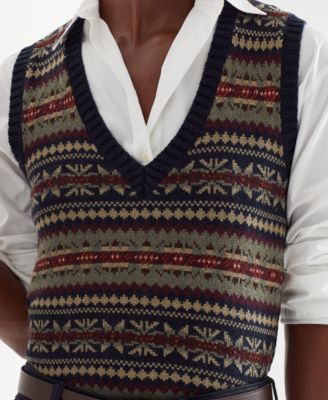 Lauren Ralph Lauren Women's Fair Isle V-Neck Sweater Vest