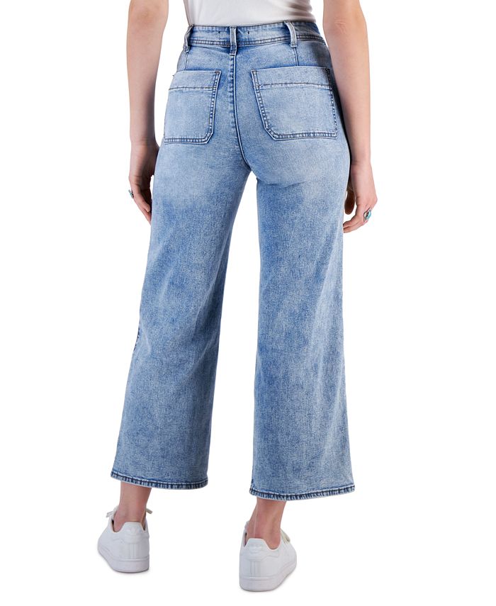 Dollhouse Juniors' High-Rise Button-Fly Wide-Leg Jeans - Macy's
