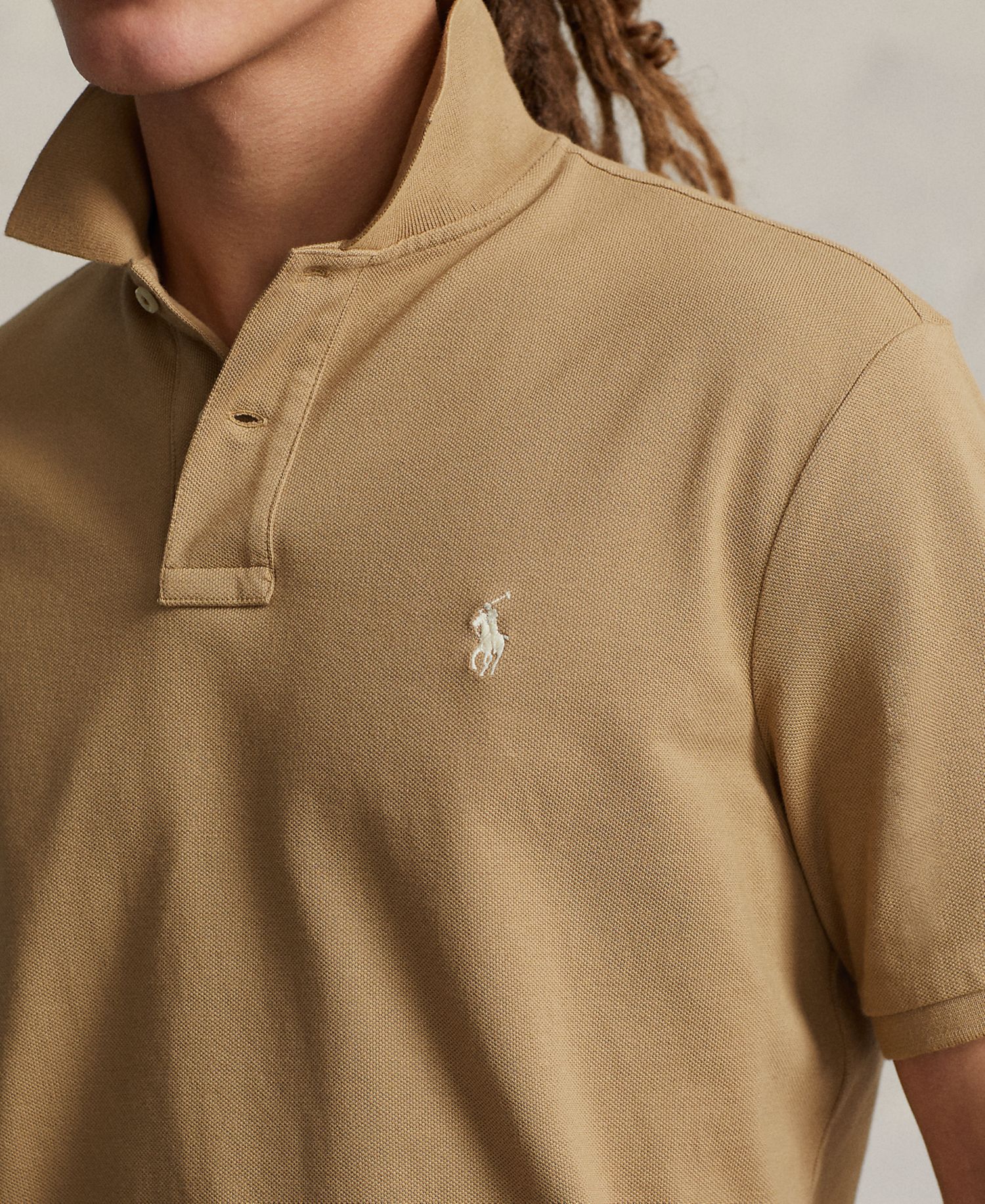 Мужская хлопчатобумажная рубашка поло из сетчатого материала Slim Fit на заказ