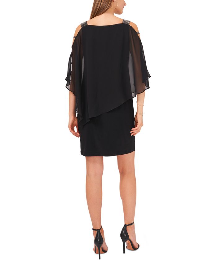 MSK Women's Embellished-Trim Sheer-Overlay Jersey Dress - Macy's