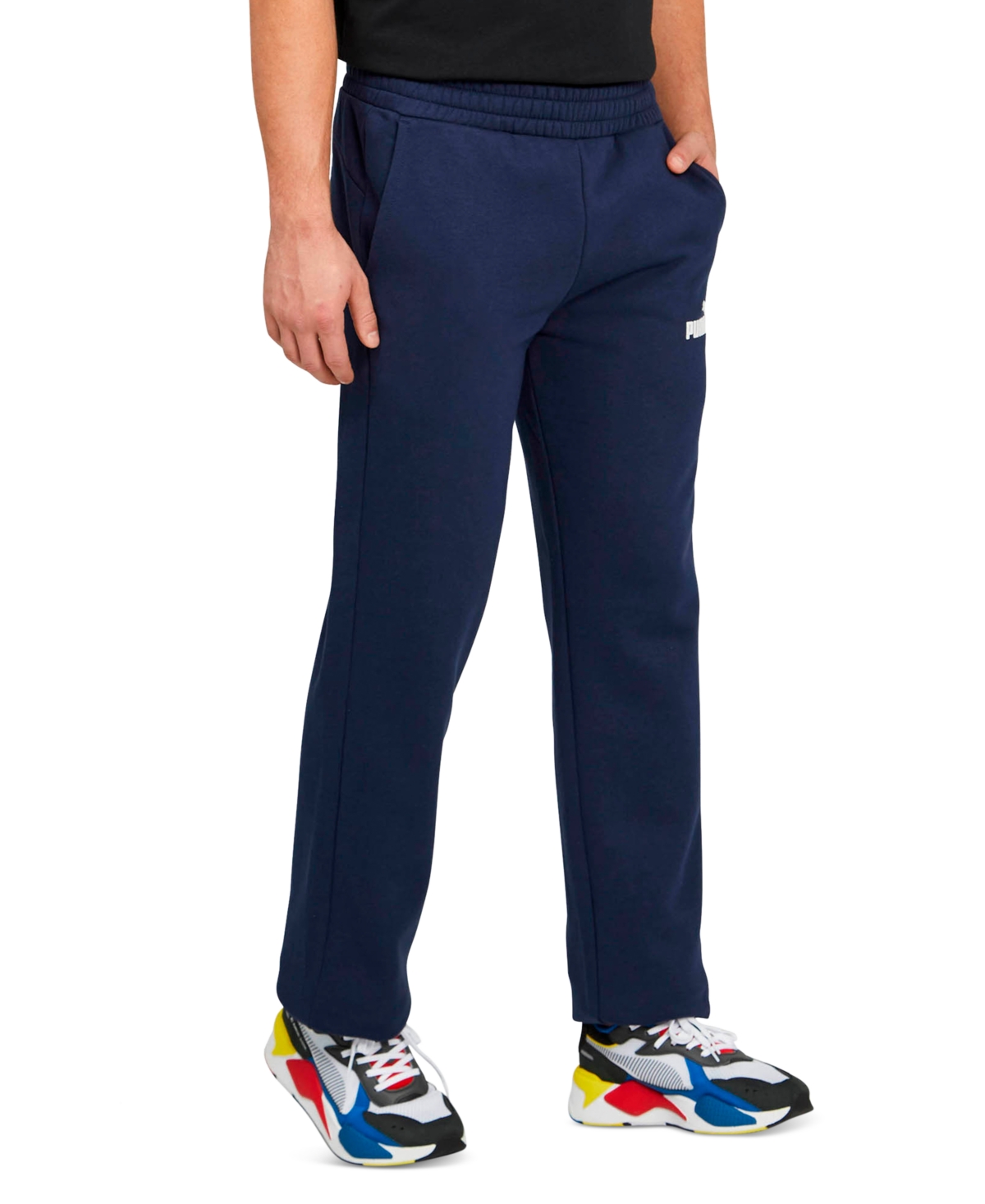 Men's Slim-Fit Logo-Print Fleece Sweatpants - Navy