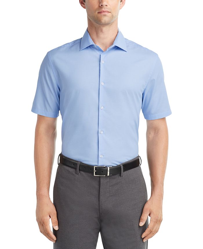 Slim Fit Short Sleeve Shirt Pale Blue