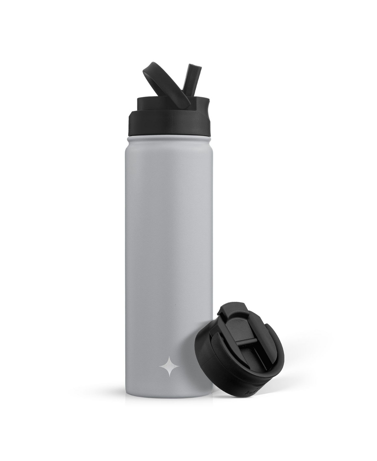 Joyjolt Water Bottle With Flip Lid, Sport Straw Lid, 22 oz In Gray