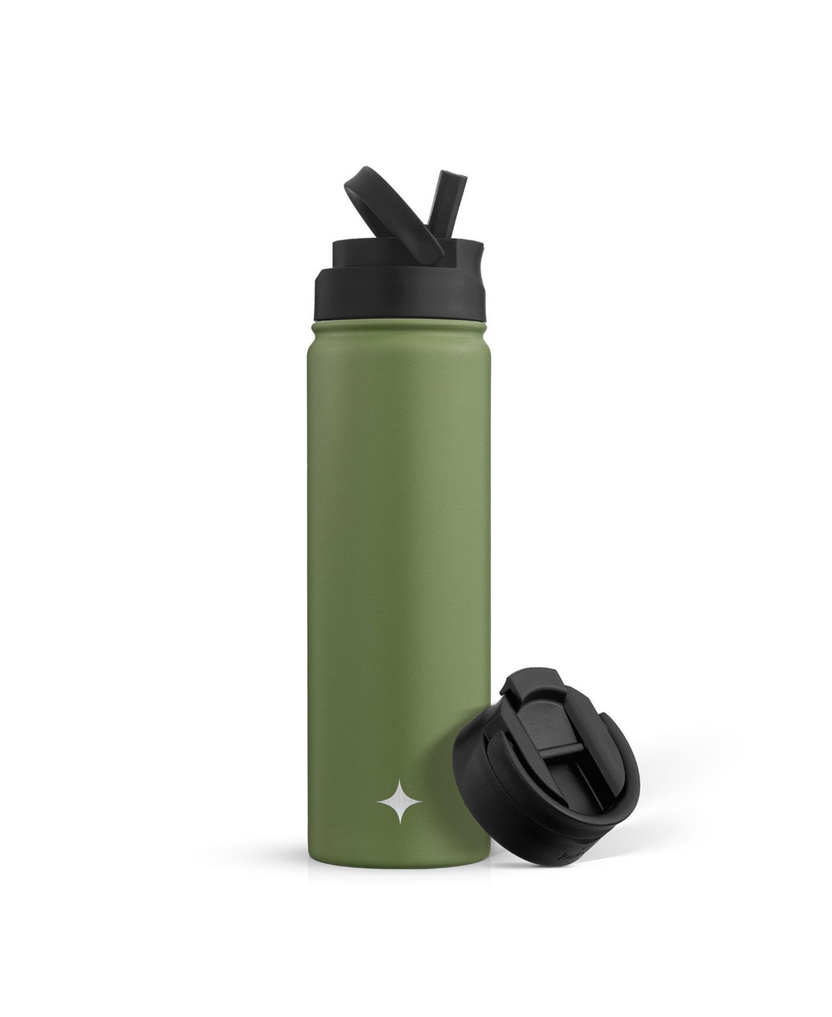 Joyjolt Water Bottle With Flip Lid, Sport Straw Lid, 22 oz In Green