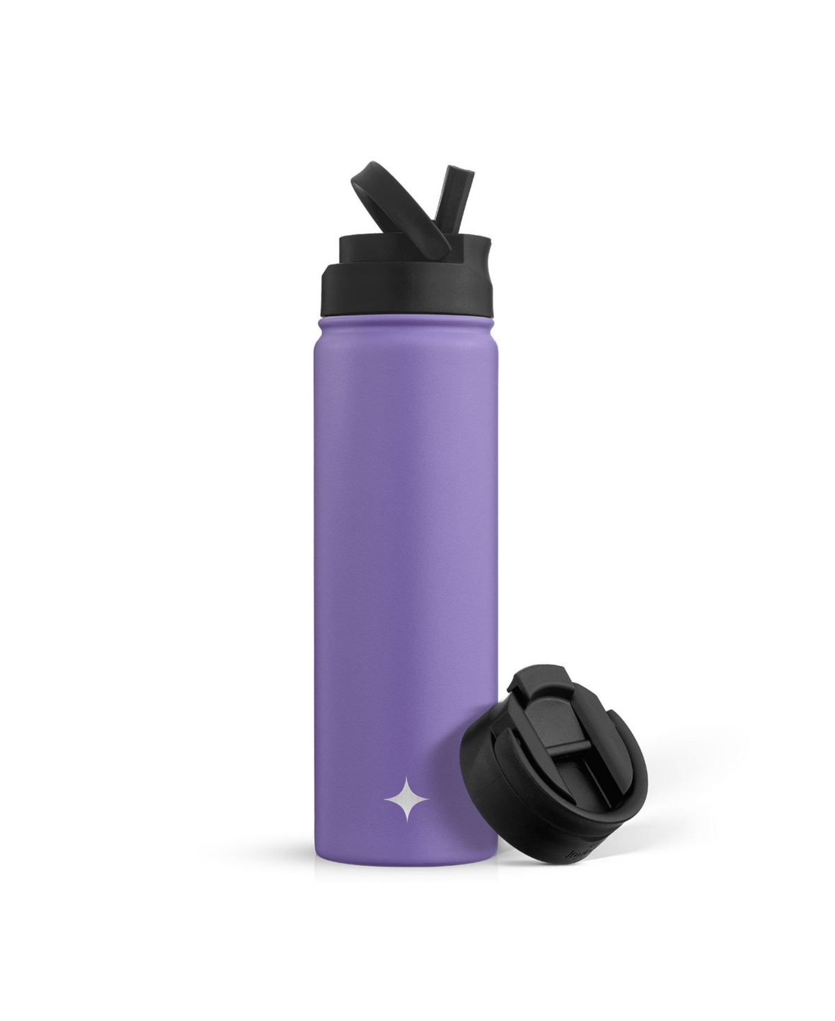 Joyjolt Water Bottle With Flip Lid, Sport Straw Lid, 22 oz In Purple