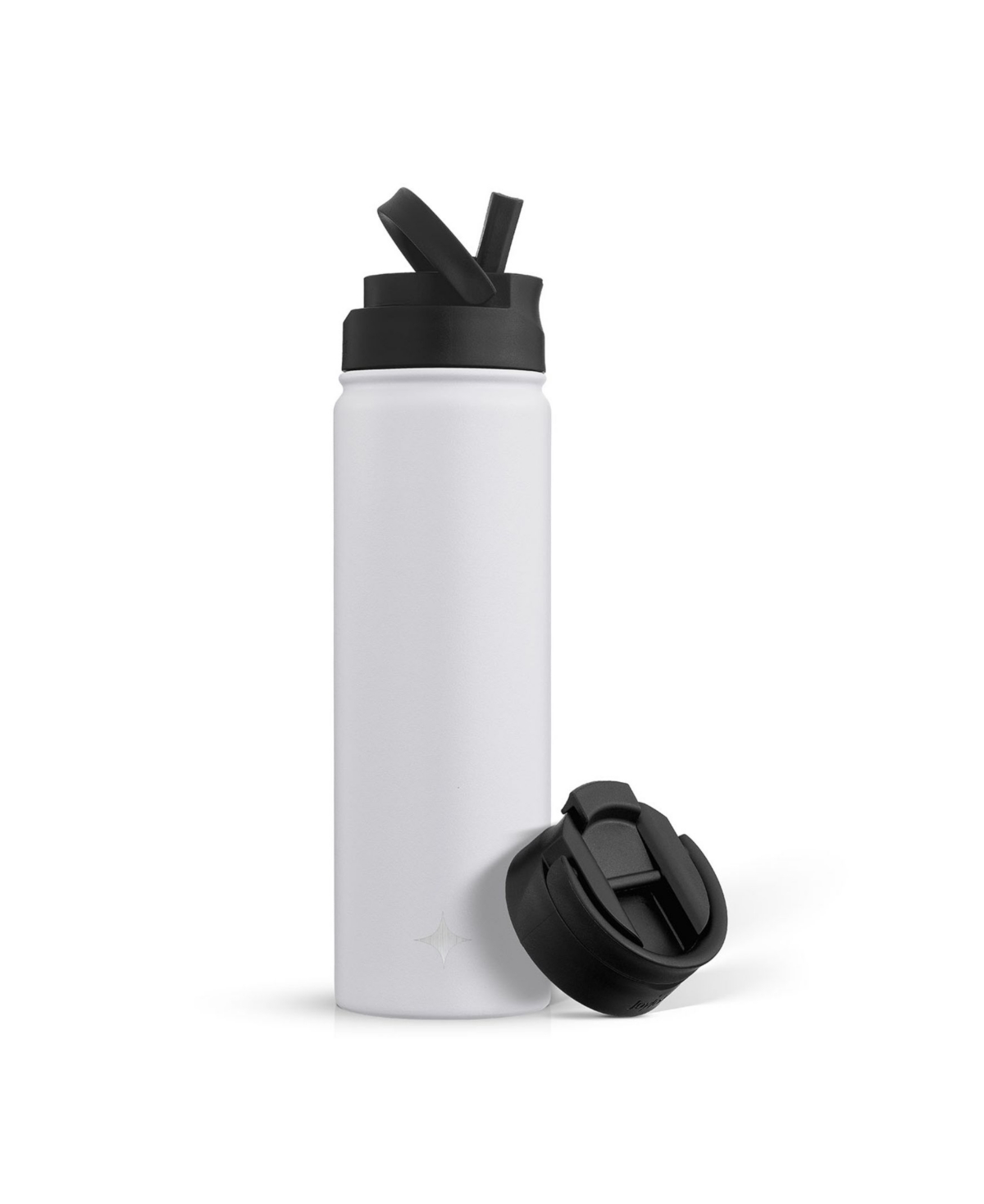 Joyjolt Water Bottle With Flip Lid, Sport Straw Lid, 22 oz In White