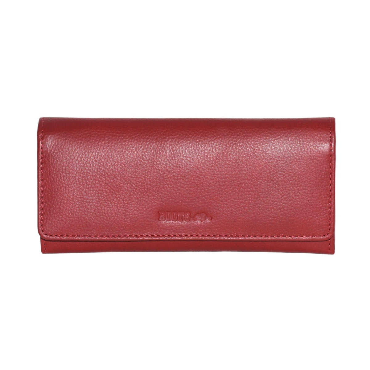 Ladies Slim Leather Clutch Wallet - Red