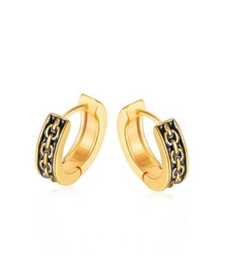 Stainless Steel Chain Design Huggie Hoop Earrings