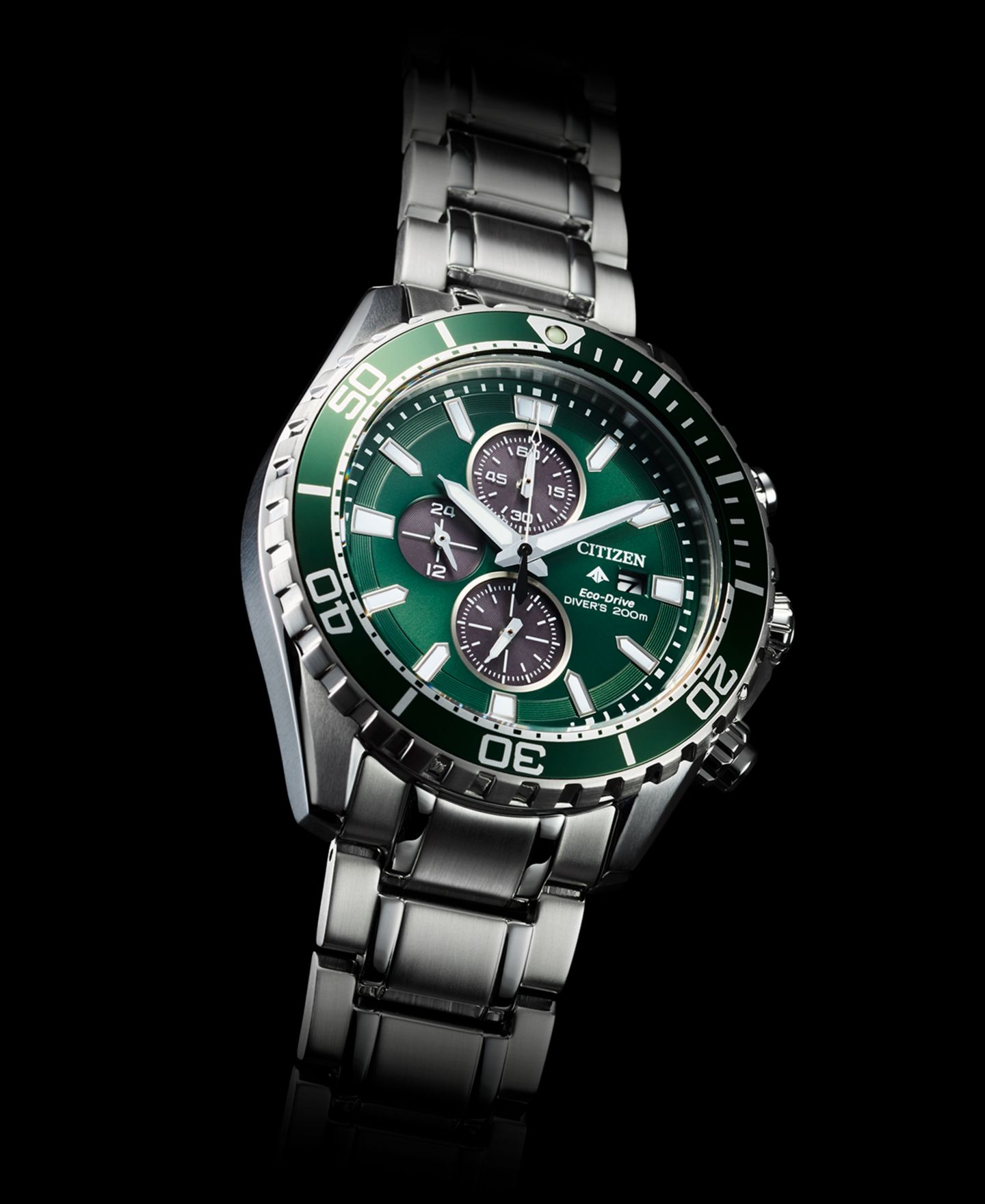 Мужские часы Citizen Eco-Drive Chronograph Promaster Dive Stainless Steel Bracelet Watch 45mm — фото 4