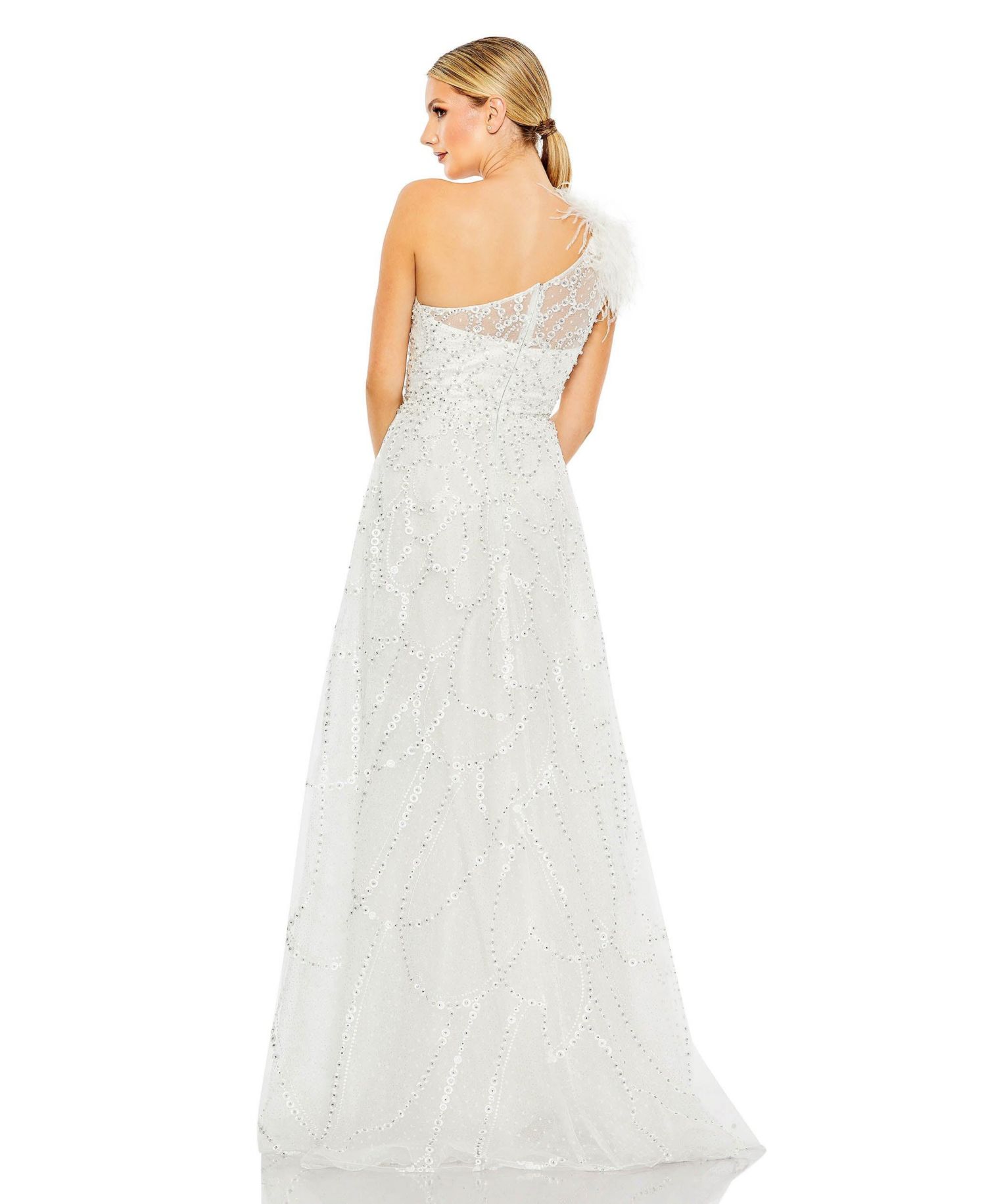 Women's Embellished One Shoulder A Line Gown