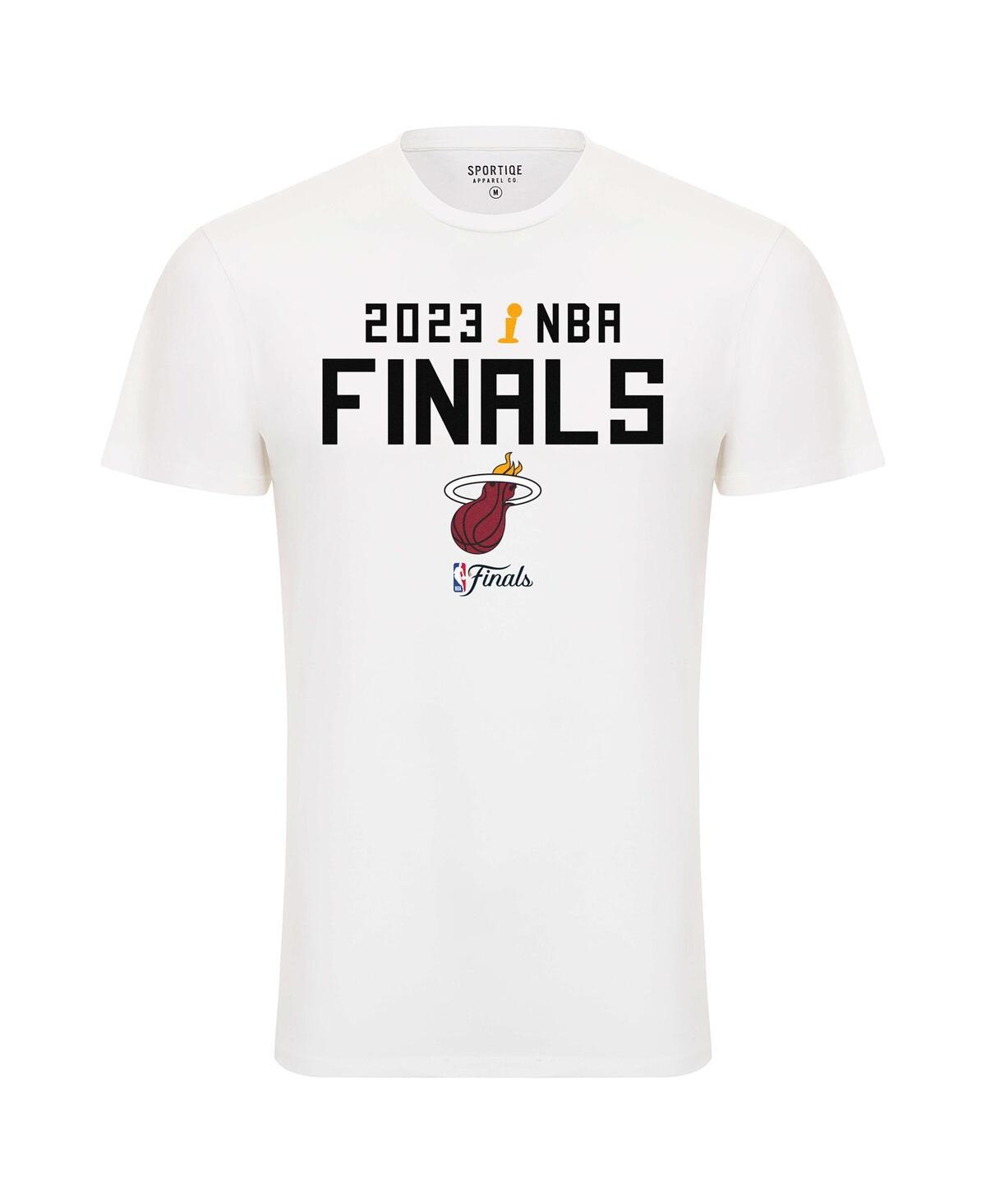 Shop Sportiqe Men's And Women's  White Miami Heat 2023 Nba Finals Bingham Premium T-shirt