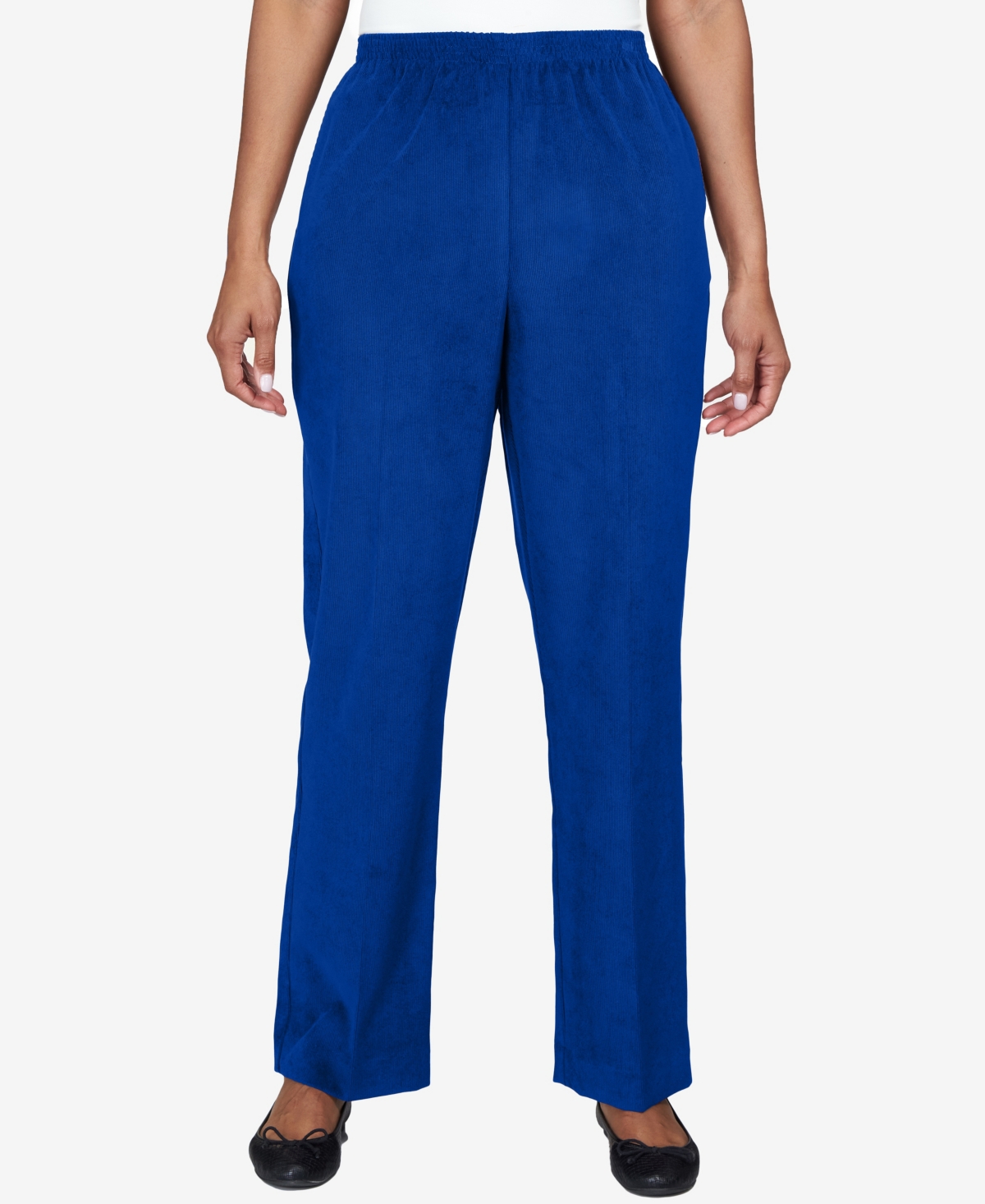 Shop Alfred Dunner Women's Classics Stretch Waist Corduroy Average Length Pants In Sapphire