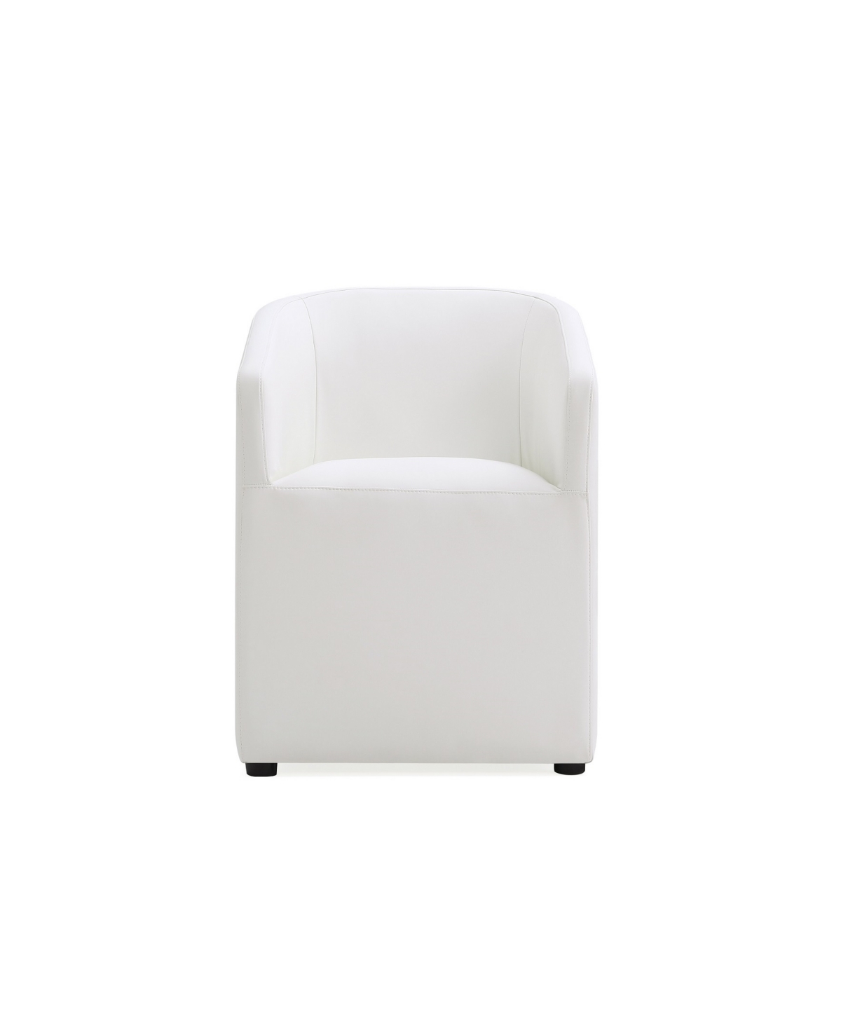 Manhattan Comfort Anna 23.23" L Faux Leather Upholstered Round Dining Armchair In Cream