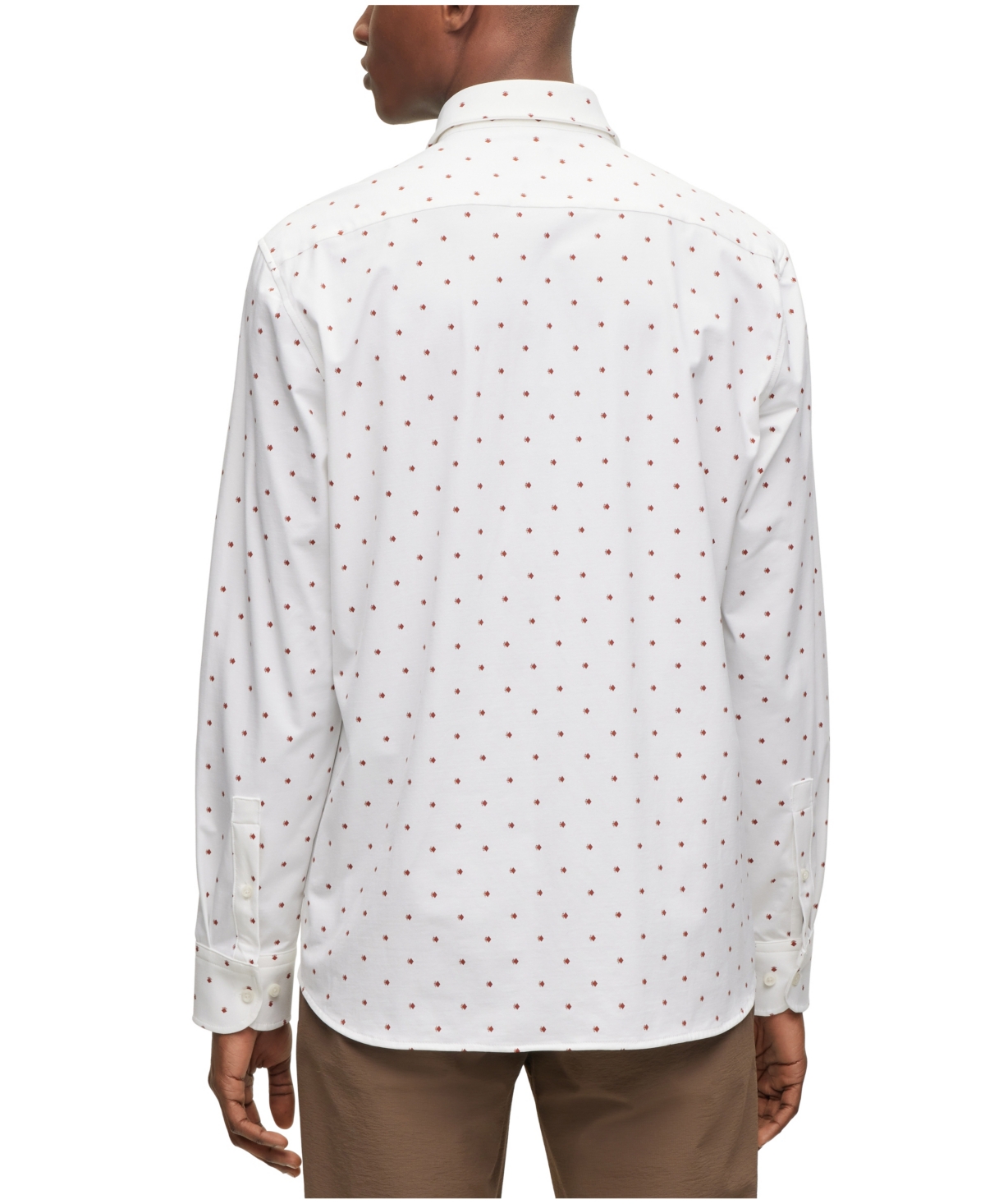Boss by Hugo Boss Men's Printed Stretch Cotton Slim-Fit Dress Shirt