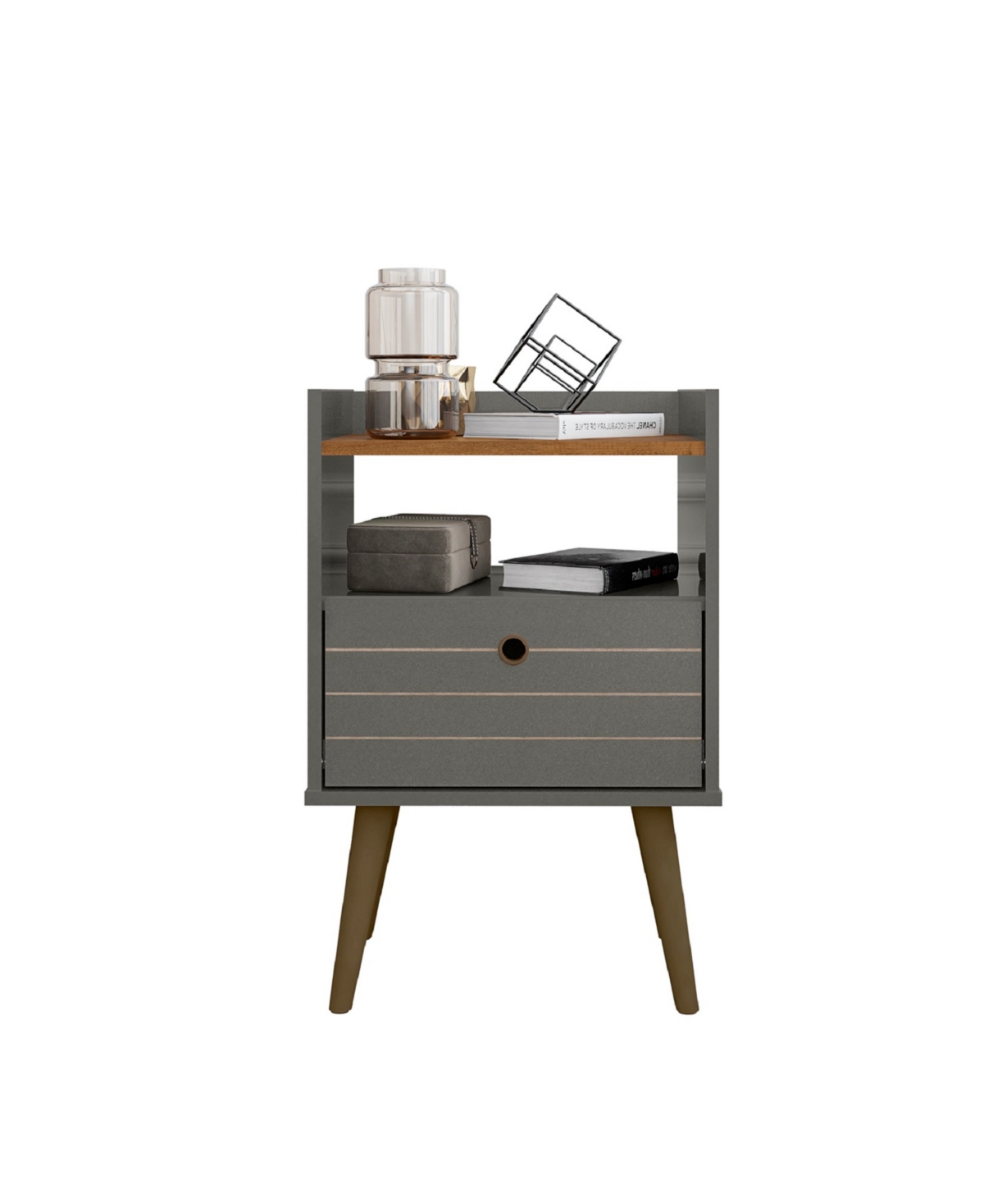Manhattan Comfort Bogart Medium Density Fiberboard 1-Drawer Nightstand